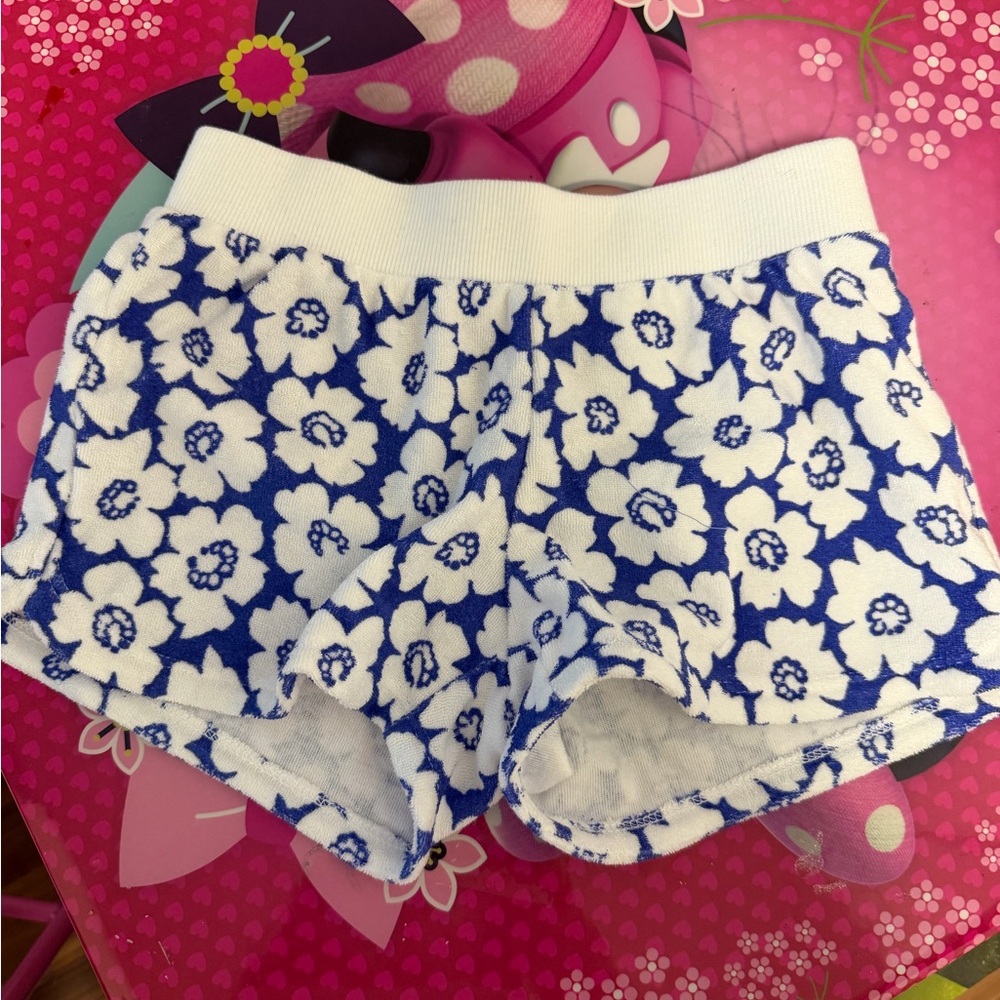 Floral Blue and White Girl shorts